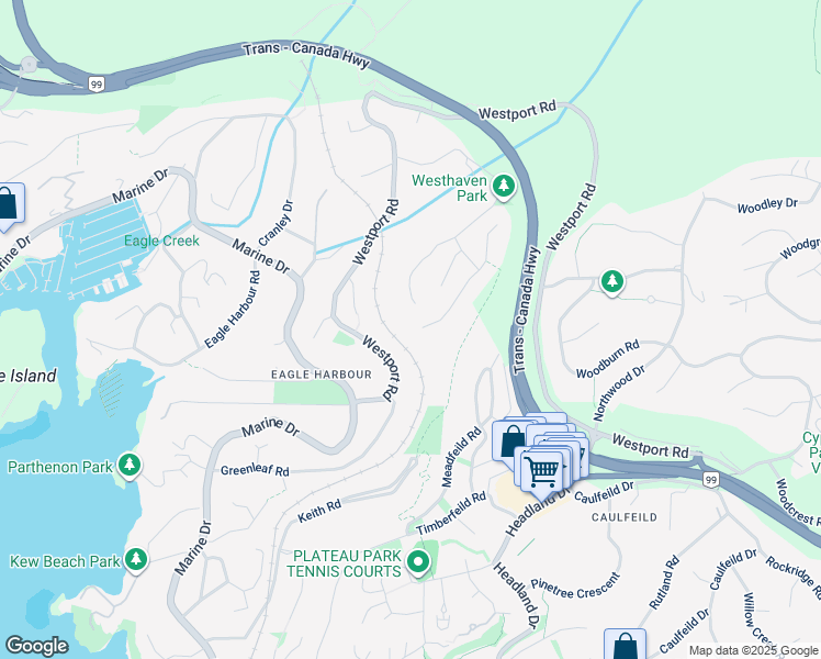 map of restaurants, bars, coffee shops, grocery stores, and more near 5302 Westhaven Wynd in West Vancouver