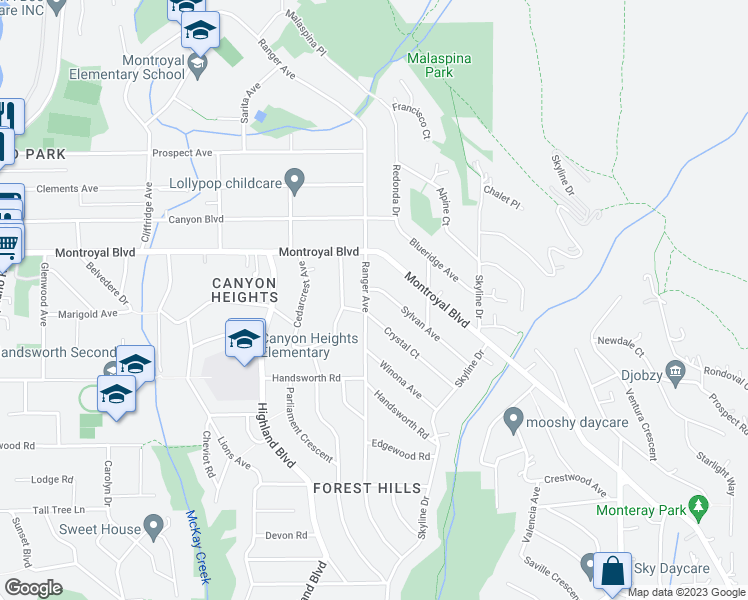 map of restaurants, bars, coffee shops, grocery stores, and more near 4660 Ranger Avenue in North Vancouver