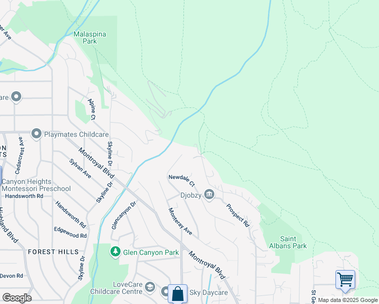 map of restaurants, bars, coffee shops, grocery stores, and more near 550 Ventura Crescent in North Vancouver