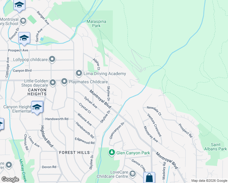 map of restaurants, bars, coffee shops, grocery stores, and more near 596 Blueridge Avenue in North Vancouver