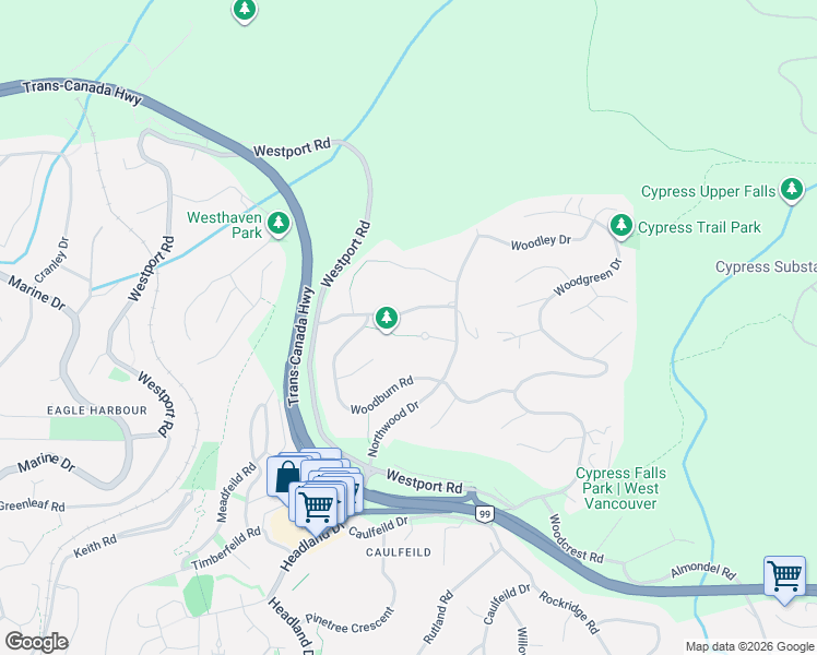map of restaurants, bars, coffee shops, grocery stores, and more near in Vancouver