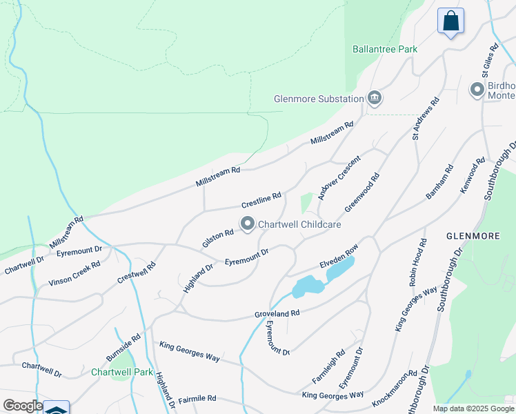 map of restaurants, bars, coffee shops, grocery stores, and more near 1118 Crestline Road in West Vancouver