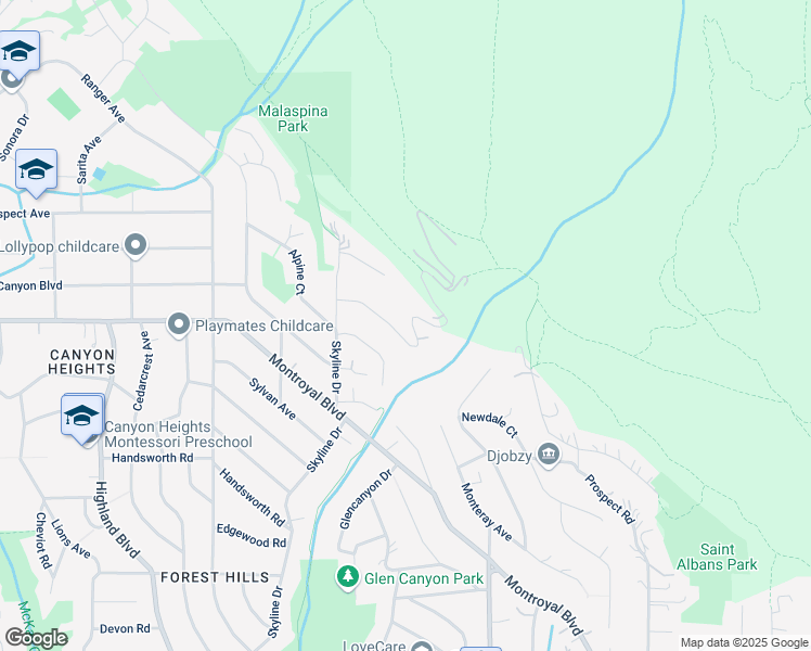 map of restaurants, bars, coffee shops, grocery stores, and more near 4880 Skyline Drive in North Vancouver
