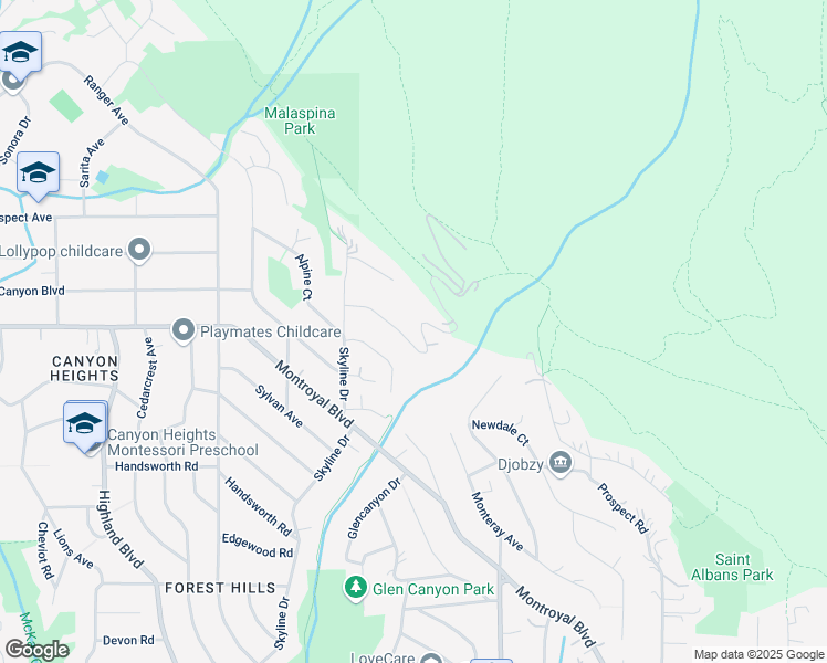 map of restaurants, bars, coffee shops, grocery stores, and more near 4880 Skyline Drive in North Vancouver