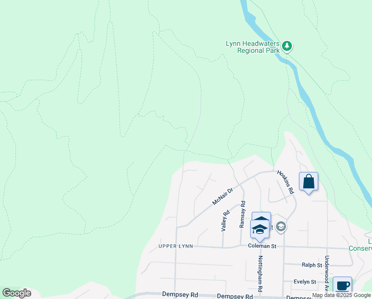 map of restaurants, bars, coffee shops, grocery stores, and more near Mountain Highway in North Vancouver