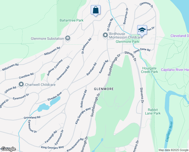 map of restaurants, bars, coffee shops, grocery stores, and more near in Vancouver
