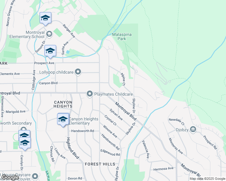 map of restaurants, bars, coffee shops, grocery stores, and more near 729 Blueridge Avenue in North Vancouver