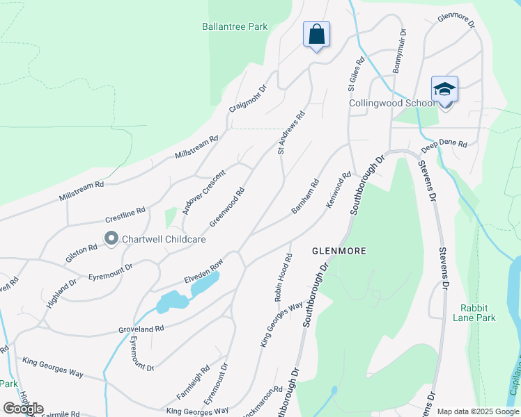 map of restaurants, bars, coffee shops, grocery stores, and more near in Vancouver