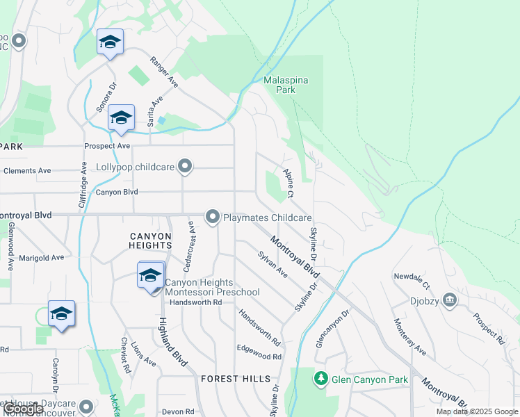 map of restaurants, bars, coffee shops, grocery stores, and more near 733 Blueridge Avenue in North Vancouver