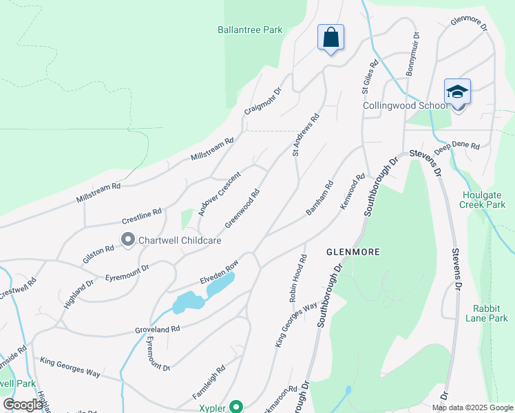 map of restaurants, bars, coffee shops, grocery stores, and more near in West Vancouver