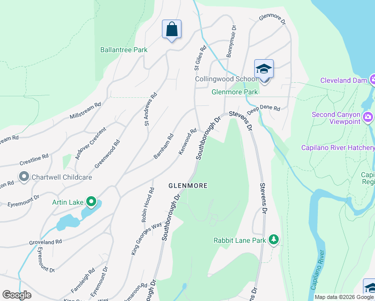 map of restaurants, bars, coffee shops, grocery stores, and more near 620 Kenwood Road in West Vancouver