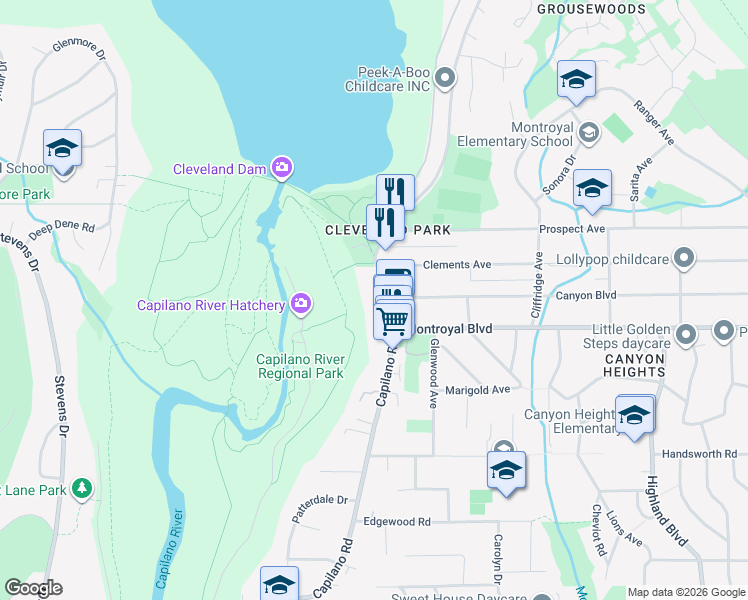 map of restaurants, bars, coffee shops, grocery stores, and more near in North Vancouver