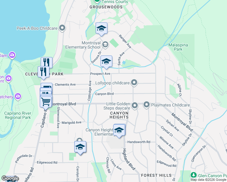 map of restaurants, bars, coffee shops, grocery stores, and more near 4986 Shirley Avenue in North Vancouver