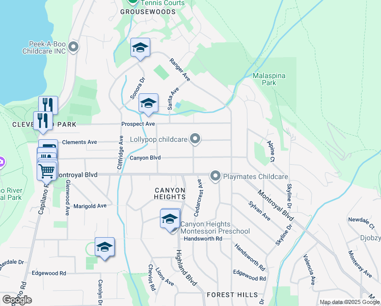map of restaurants, bars, coffee shops, grocery stores, and more near 4935 Cedarcrest Avenue in North Vancouver