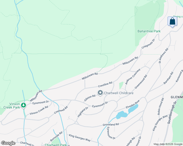 map of restaurants, bars, coffee shops, grocery stores, and more near 1121 Millstream Road in West Vancouver