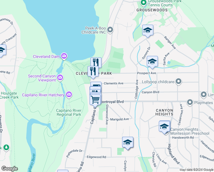 map of restaurants, bars, coffee shops, grocery stores, and more near 1101 Clements Avenue in North Vancouver