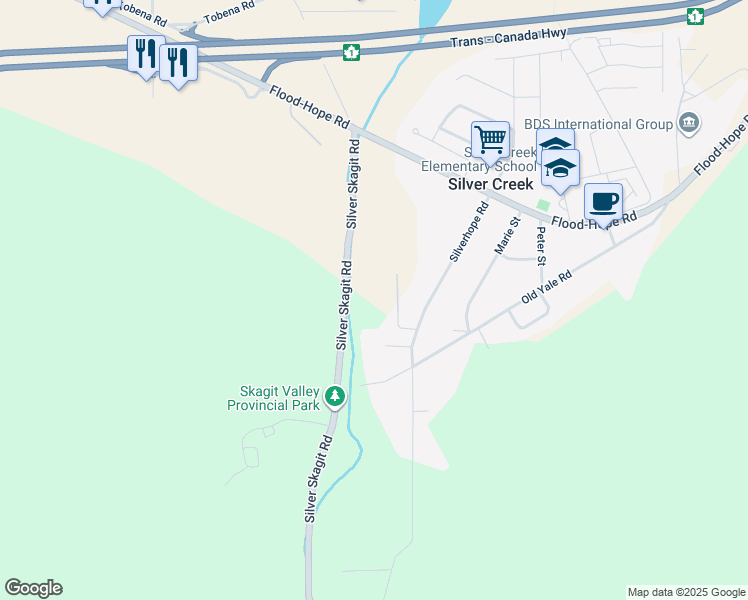 map of restaurants, bars, coffee shops, grocery stores, and more near 19743 Foster Road in Hope