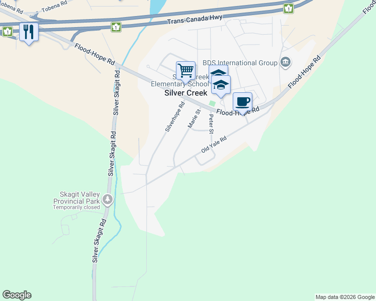 map of restaurants, bars, coffee shops, grocery stores, and more near 63780 Old Yale Road in Hope
