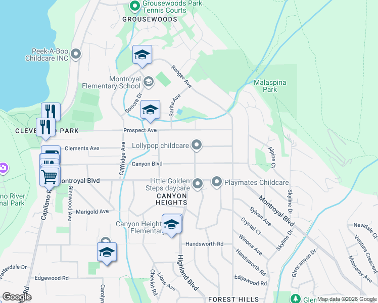 map of restaurants, bars, coffee shops, grocery stores, and more near 907 Clements Avenue in North Vancouver