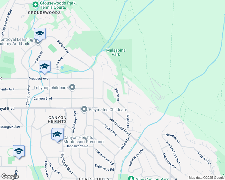 map of restaurants, bars, coffee shops, grocery stores, and more near 715 Alpine Court in North Vancouver