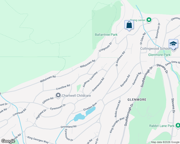 map of restaurants, bars, coffee shops, grocery stores, and more near in West Vancouver