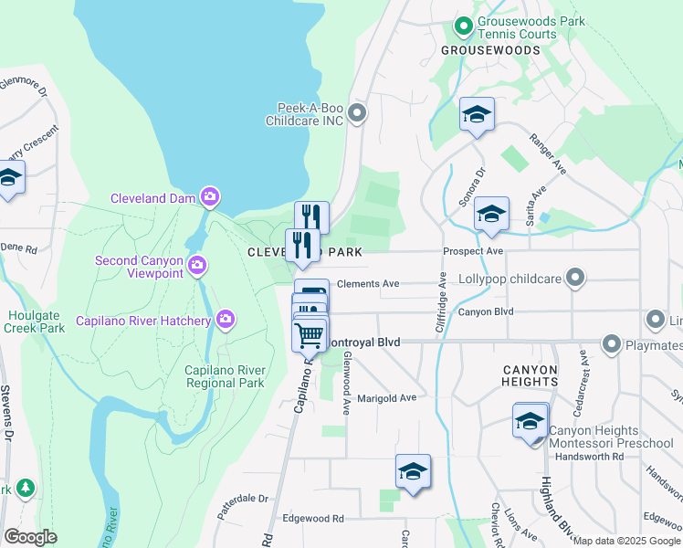 map of restaurants, bars, coffee shops, grocery stores, and more near 1114 Clements Avenue in North Vancouver