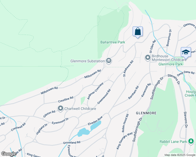 map of restaurants, bars, coffee shops, grocery stores, and more near 1031 Millstream Road in West Vancouver