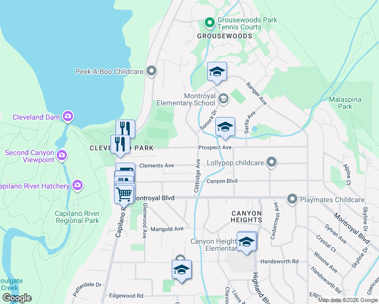 map of restaurants, bars, coffee shops, grocery stores, and more near 1033 Prospect Avenue in North Vancouver