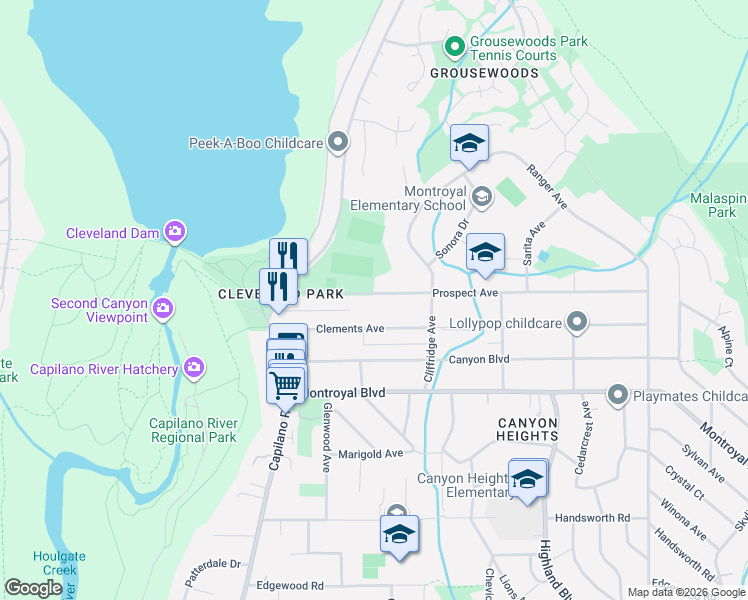 map of restaurants, bars, coffee shops, grocery stores, and more near 1061 Prospect Avenue in North Vancouver