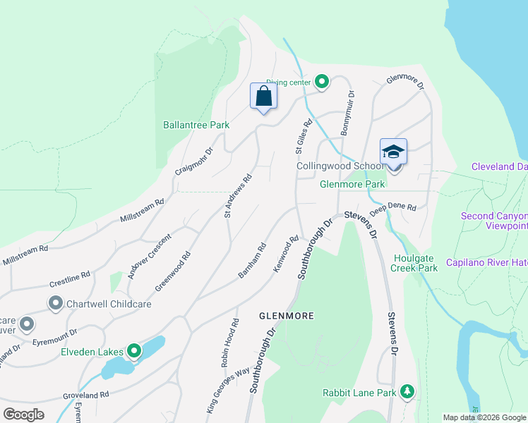 map of restaurants, bars, coffee shops, grocery stores, and more near 606 Hawstead Place in West Vancouver