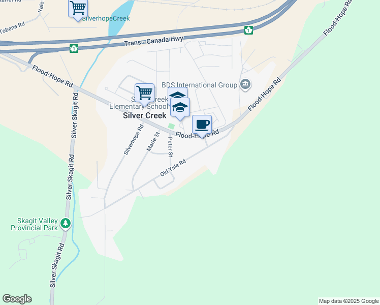 map of restaurants, bars, coffee shops, grocery stores, and more near 63909 Old Yale Road in Hope