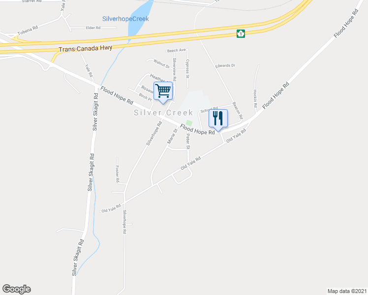 map of restaurants, bars, coffee shops, grocery stores, and more near 63820 Yvonne Avenue in Hope