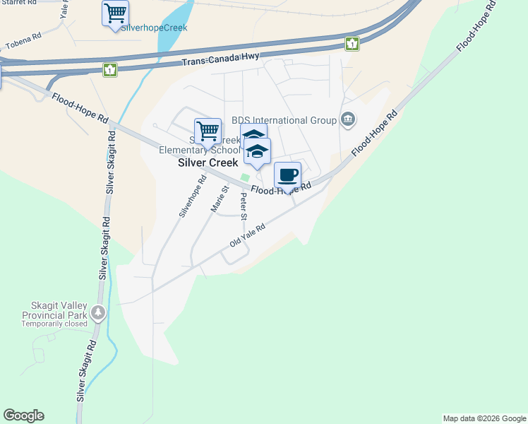 map of restaurants, bars, coffee shops, grocery stores, and more near 63905 Old Yale Road in Hope