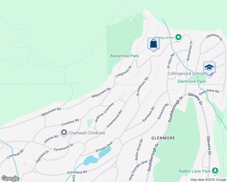 map of restaurants, bars, coffee shops, grocery stores, and more near 1037 Millstream Road in West Vancouver