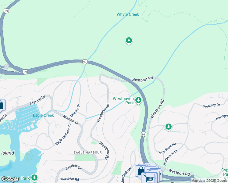 map of restaurants, bars, coffee shops, grocery stores, and more near 5651 Westhaven Road in West Vancouver