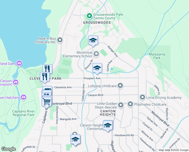 map of restaurants, bars, coffee shops, grocery stores, and more near 976 Prospect Avenue in North Vancouver