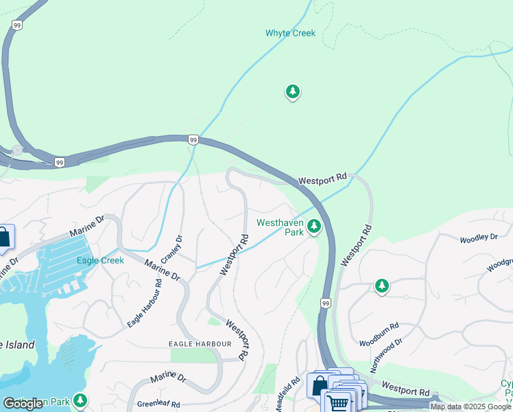 map of restaurants, bars, coffee shops, grocery stores, and more near 5651 Westhaven Road in West Vancouver