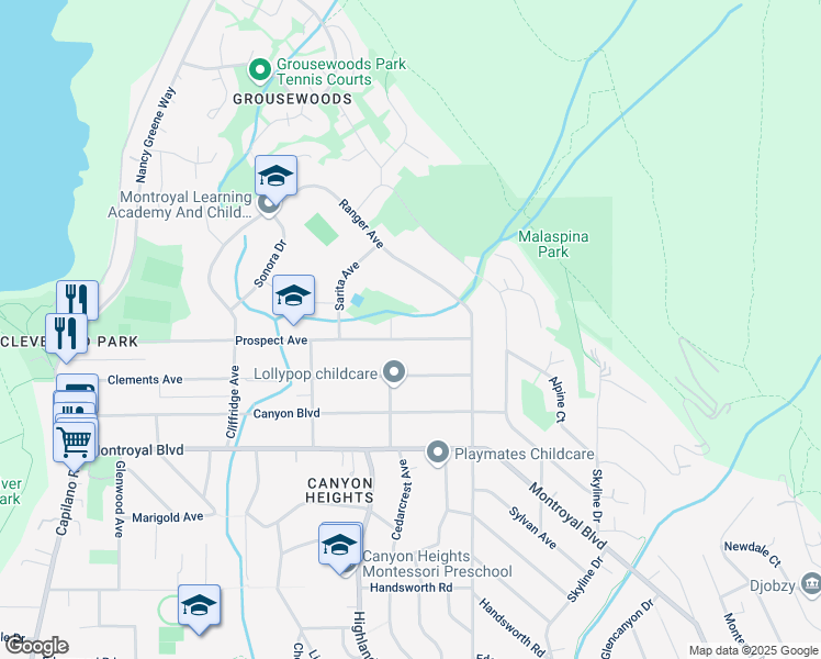 map of restaurants, bars, coffee shops, grocery stores, and more near 868 Prospect Avenue in North Vancouver