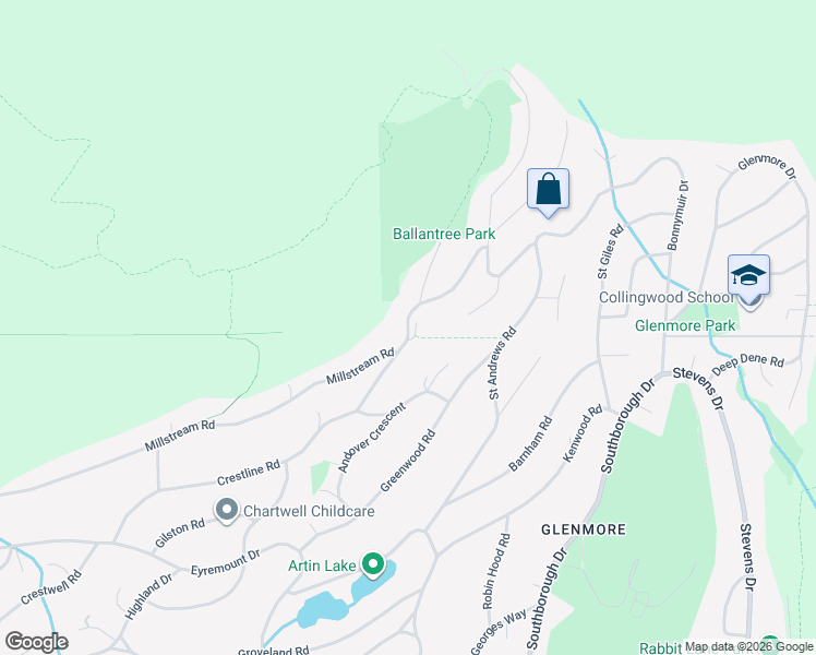 map of restaurants, bars, coffee shops, grocery stores, and more near 592 Craigmohr Drive in West Vancouver