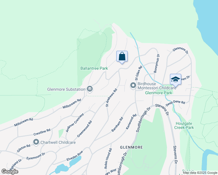 map of restaurants, bars, coffee shops, grocery stores, and more near 518 Ballantree Place in West Vancouver