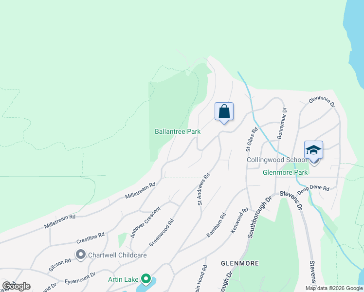 map of restaurants, bars, coffee shops, grocery stores, and more near 560 Craigmohr Drive in West Vancouver