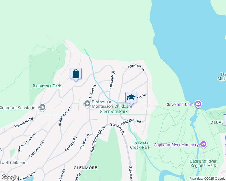 map of restaurants, bars, coffee shops, grocery stores, and more near 98 Bonnymuir Drive in West Vancouver