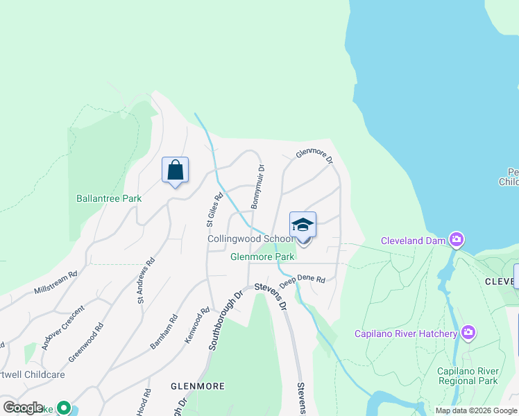 map of restaurants, bars, coffee shops, grocery stores, and more near 98 Bonnymuir Drive in West Vancouver