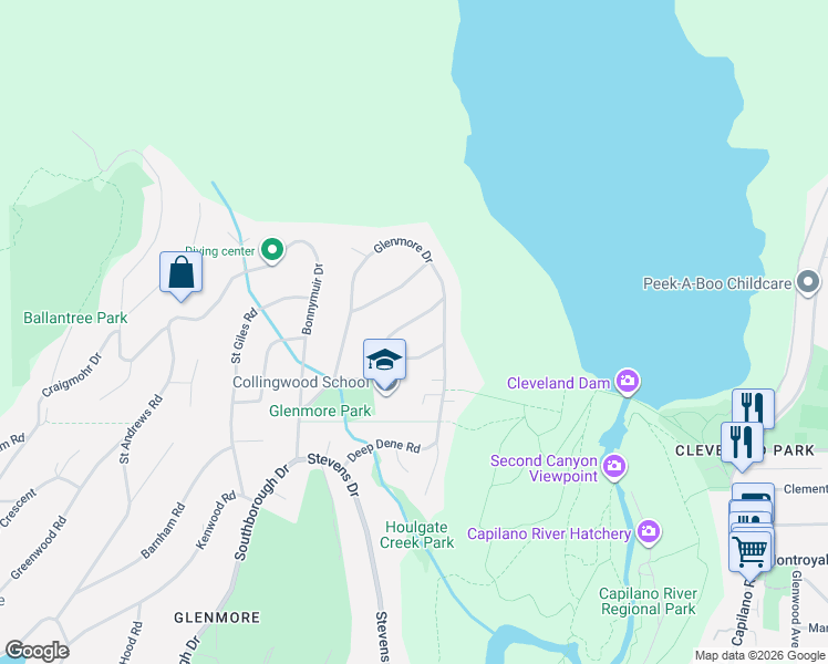 map of restaurants, bars, coffee shops, grocery stores, and more near 76 Glengarry Crescent in West Vancouver