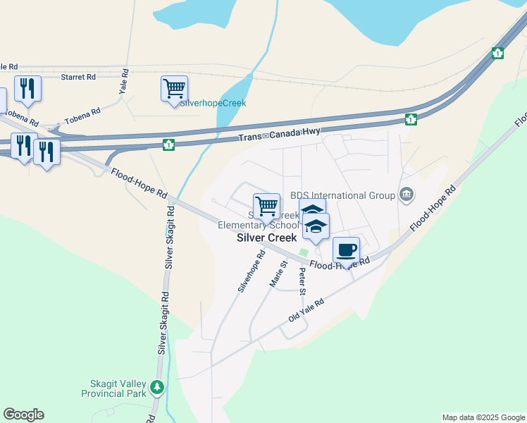 map of restaurants, bars, coffee shops, grocery stores, and more near 63740 Rosewood Avenue in Hope