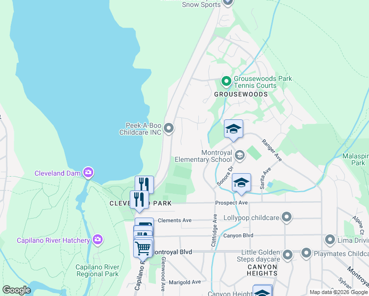 map of restaurants, bars, coffee shops, grocery stores, and more near 5386 Blueberry Lane in North Vancouver