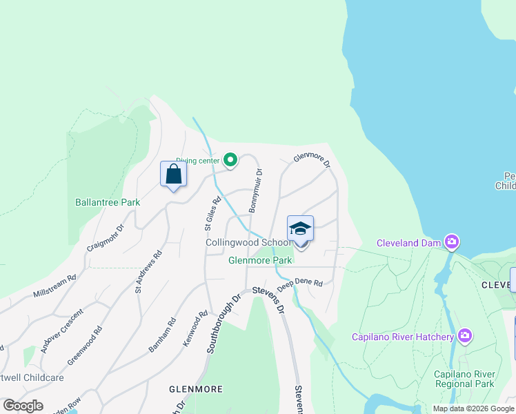 map of restaurants, bars, coffee shops, grocery stores, and more near 96 Bonnymuir Drive in West Vancouver