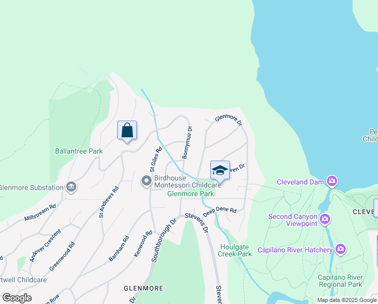 map of restaurants, bars, coffee shops, grocery stores, and more near 96 Bonnymuir Drive in West Vancouver