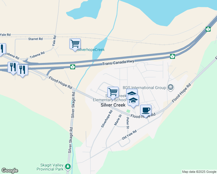 map of restaurants, bars, coffee shops, grocery stores, and more near 63711 Rosewood Avenue in Hope