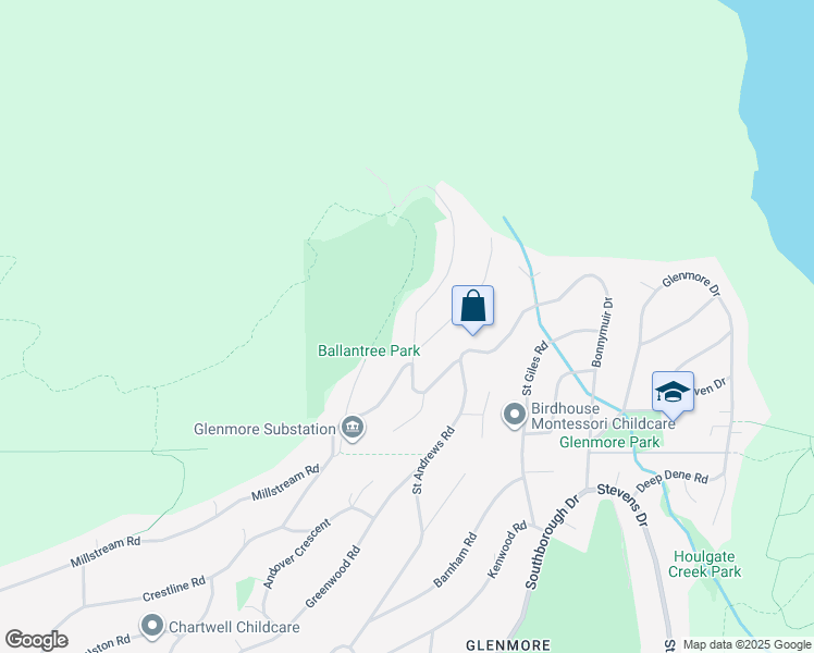 map of restaurants, bars, coffee shops, grocery stores, and more near 556 Ballantree Road in West Vancouver